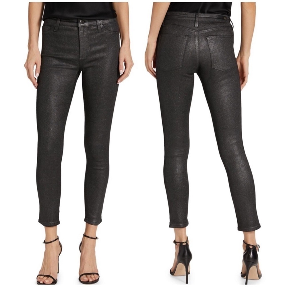 New AG Adriano Goldschmied Farrah Skinny Ankle Jean HR Luminous Gunmetal 27